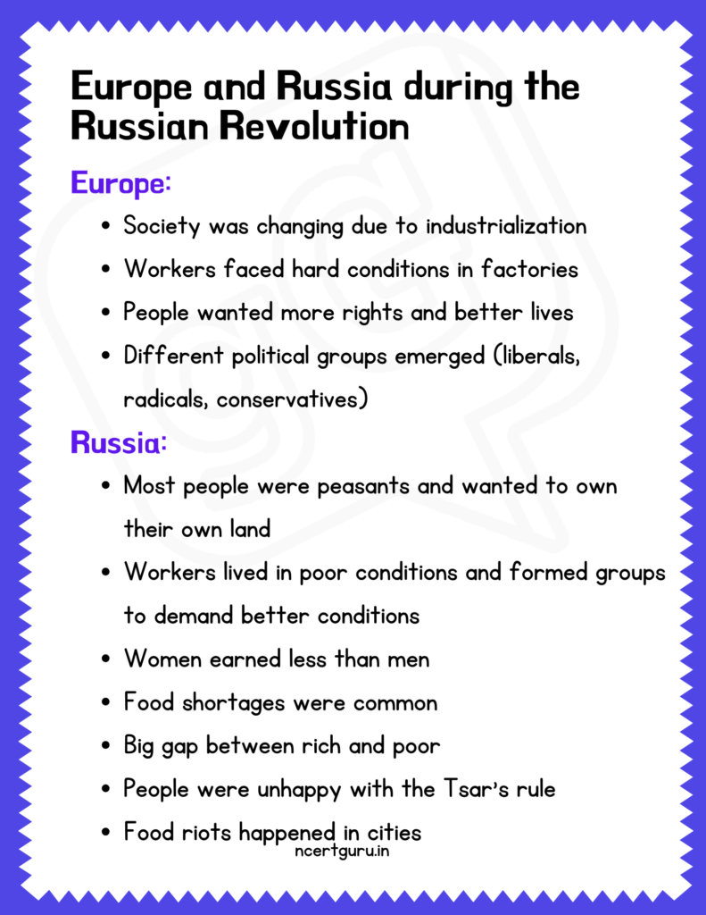 Social unrest Europe and Russia during the Russian Revolution